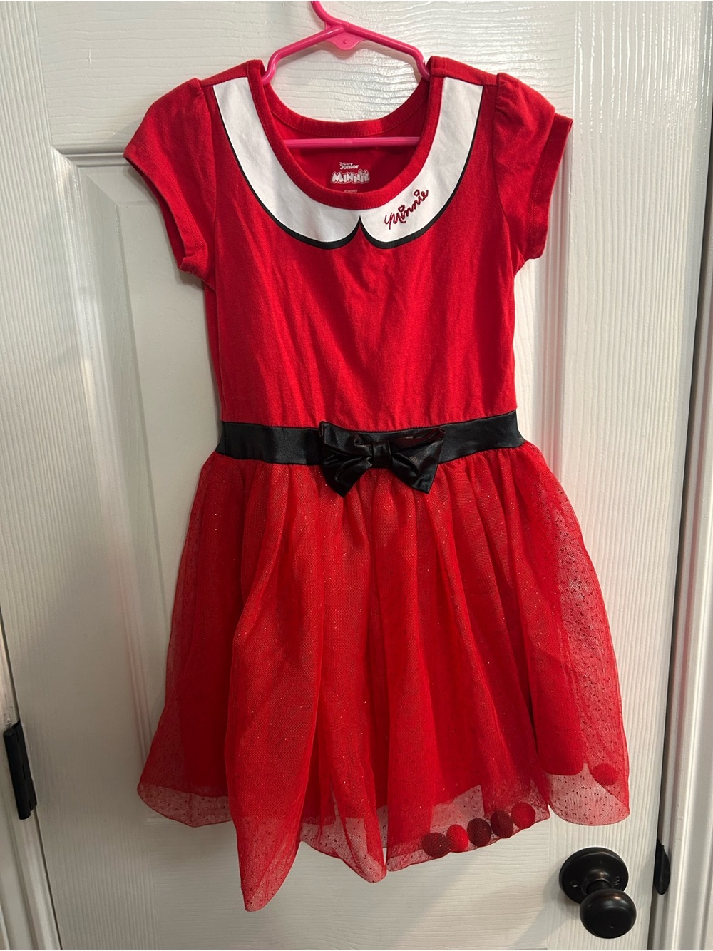 Disney Junior Minnie Mouse Toddler Dress 5T Tulle Pom Poms Costume Toddler - Picture 2 of 8